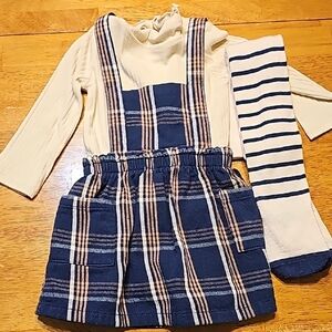 Plaid Jumper with Striped Tights